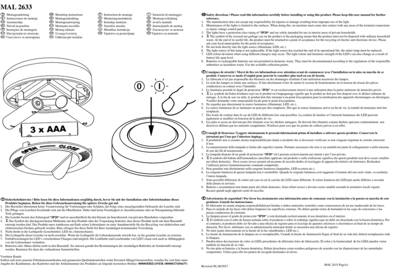 Briloner 2633054 Mounting instructions Briloner 2633054 Mounting instructions