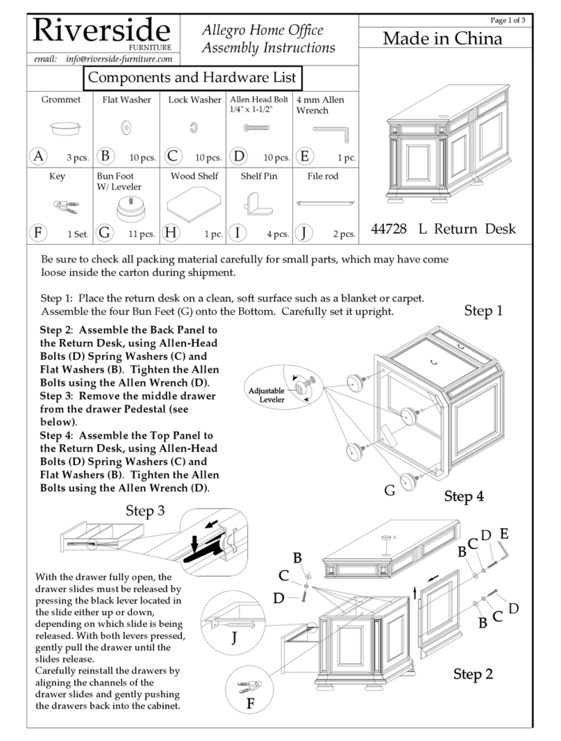 Riverside Furniture Allegro Home Office 44728 Assembly instructions