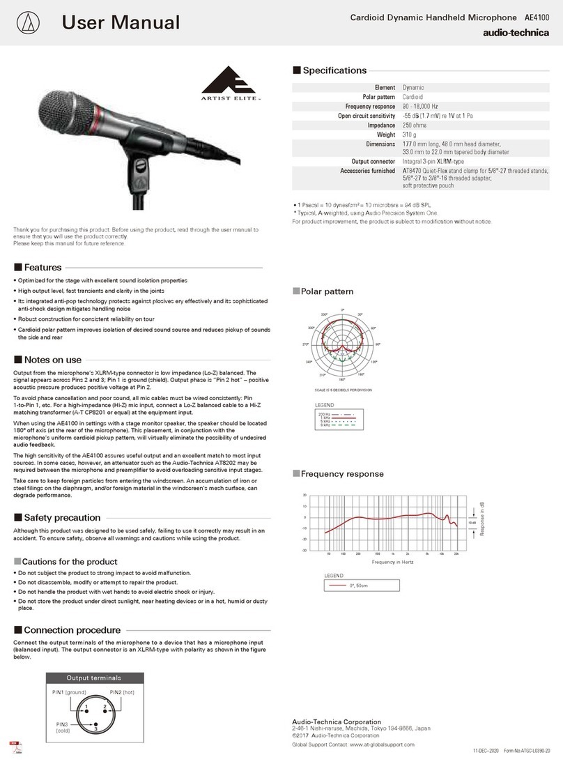 Audio Technica ARTIST ELITE AE4100 user manual