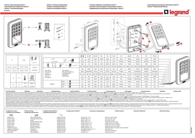 LEGRAND Soliroc 0 778 70 User manual
