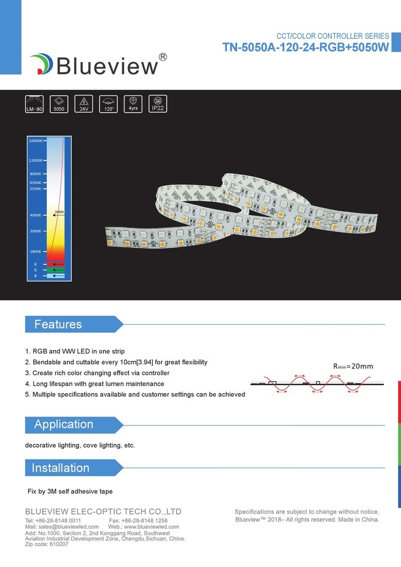 Blueview TN-5050A-120-24-RGB+5050W quick start guide