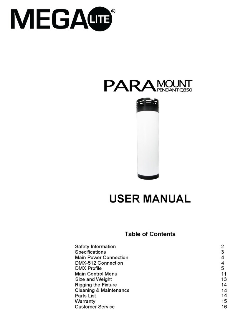 MegaLite PARAMOUNT PENDANT Q350 User manual MegaLite PARAMOUNT PENDANT Q350 User manual