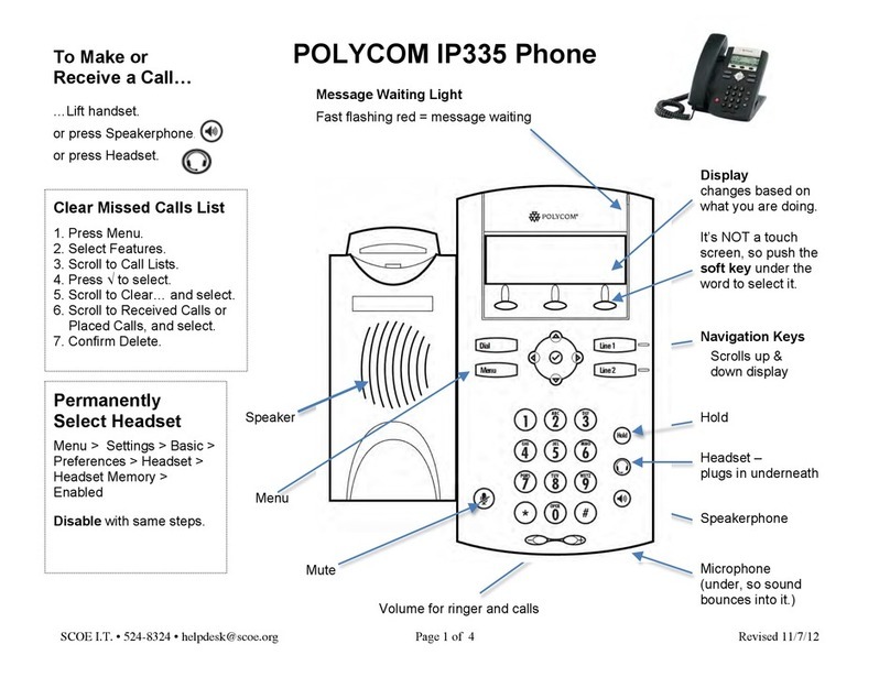 Polycom SoundPoint IP 335 User manual