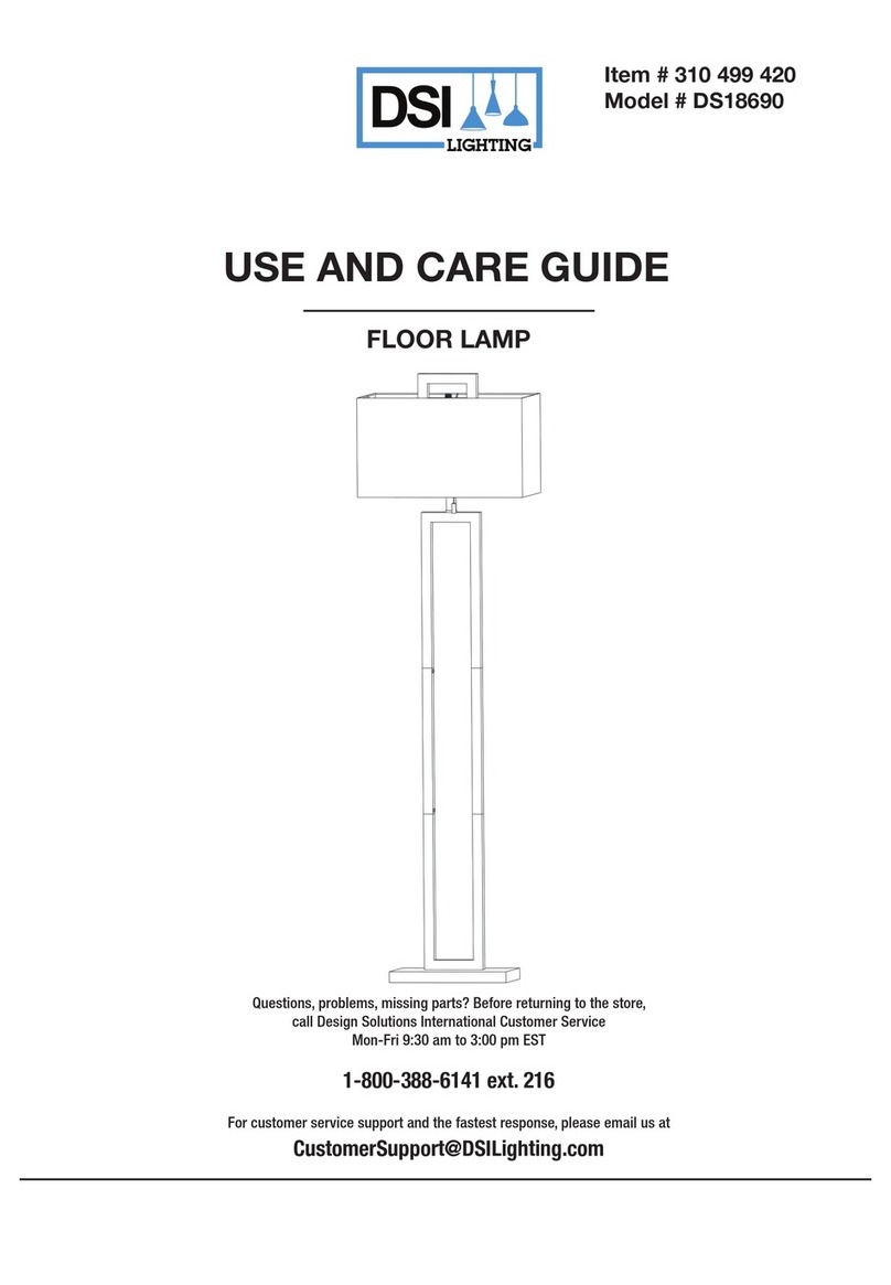 DSI LIGHTING DS18690 Use and care guide