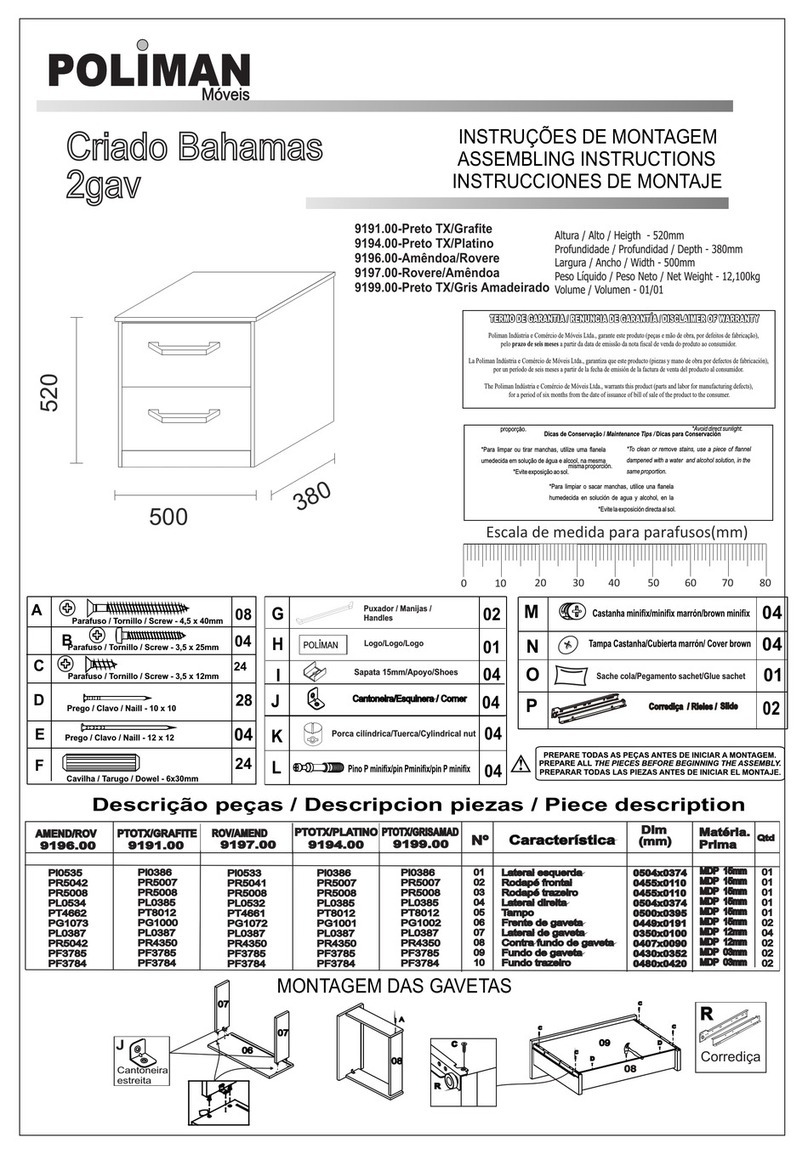 Poliman Moveis Criado Bahamas 2gav 9191.00 Installation guide