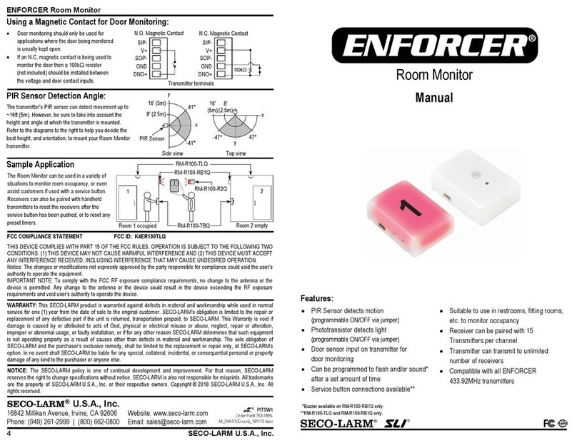 ENFORCER SECO-LARM SLI RM-R100-TLQ manual