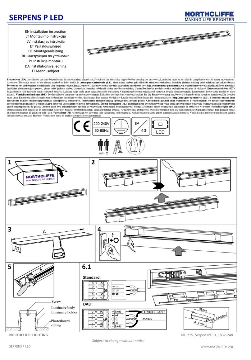 NORTHCLIFFE SERPENS P LED Installation instruction
