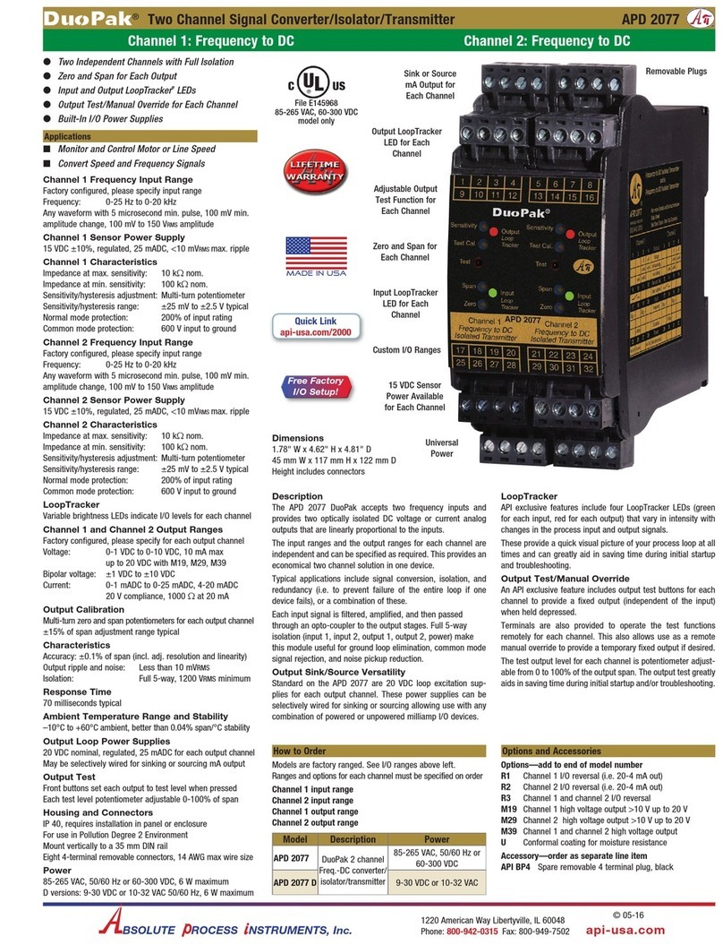 API DuoPak APD 2077 quick start guide