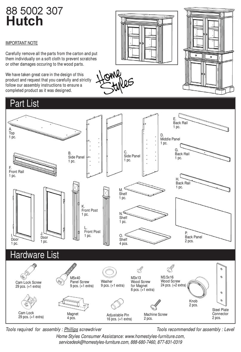 Home Styles Hutch Assembly instruction Home Styles Hutch Assembly instruction