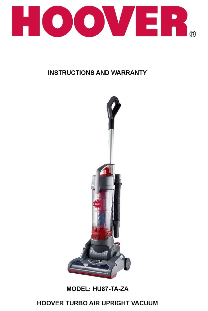 Hoover HU87-TA-ZA Instructions and warranty