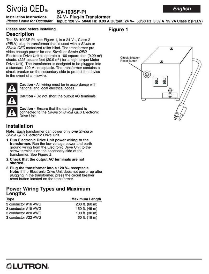 Lutron Electronics Sivoia QED SV-100SF-PI installation instructions