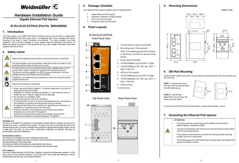 Weidmüller IE-INJ-EL02-2GTPoE Hardware installation guide