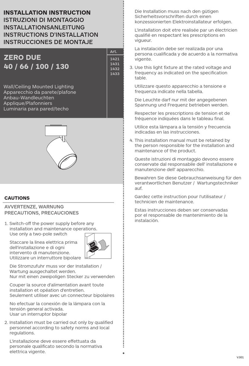 FormaLighting ZERO DUE 40 Installation instruction FormaLighting ZERO DUE 40 Installation instruction