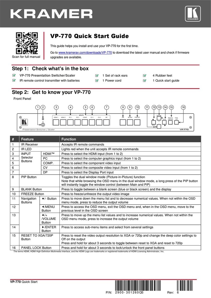 Kramer VP-770 quick start guide