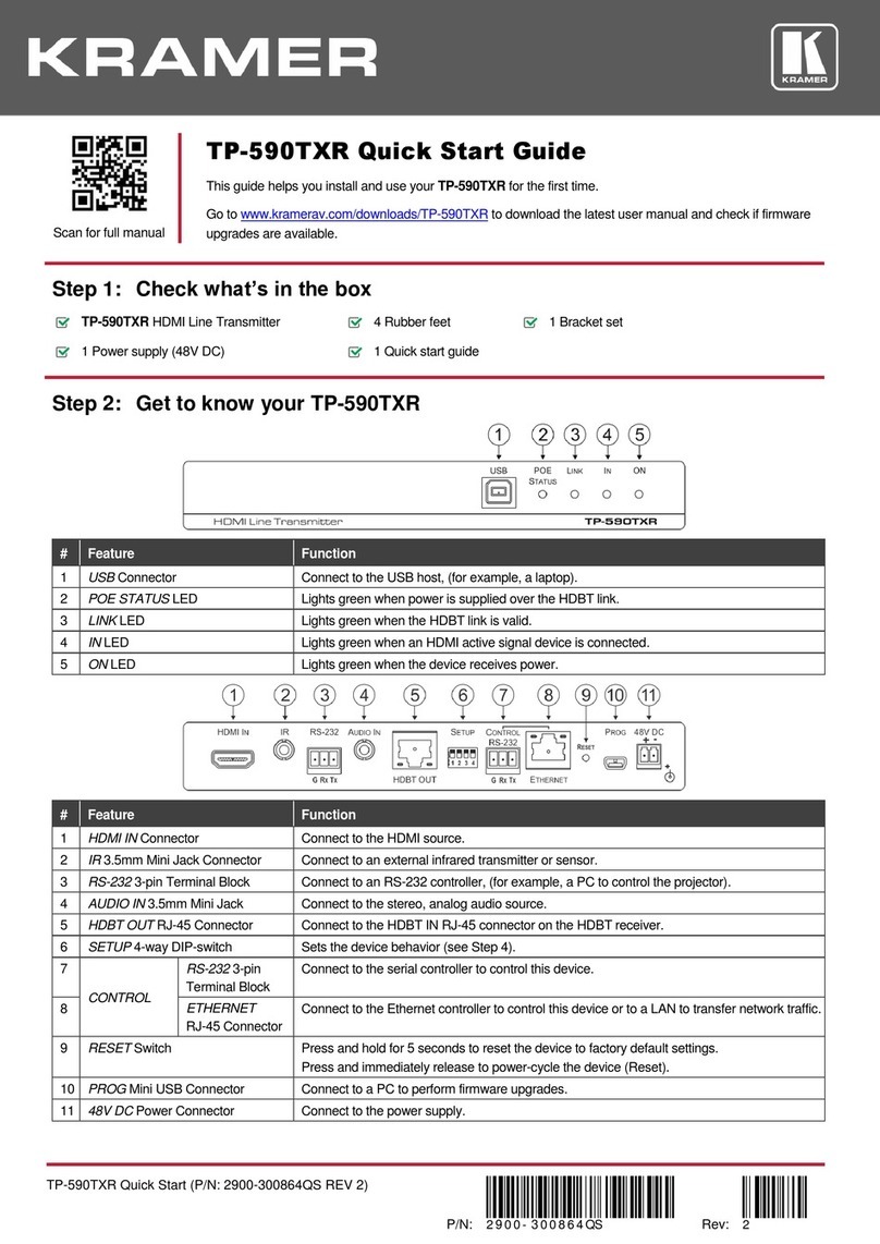 Kramer TP-590Txr quick start guide