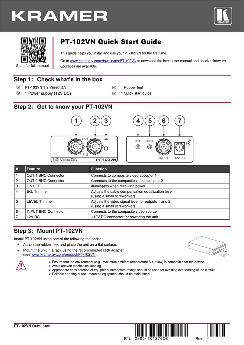 Kramer PT-102VN User manual Kramer PT-102VN User manual