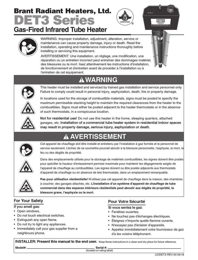 Brant Radiant Heaters DET3 Series manual