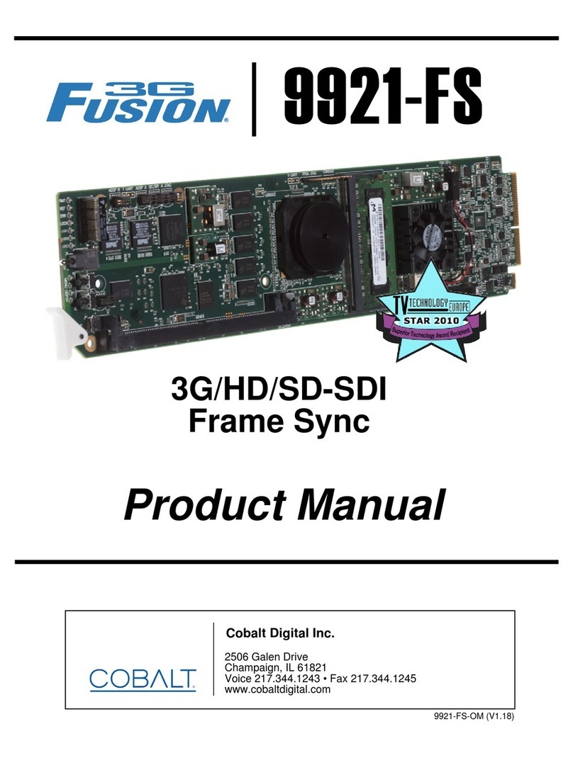 Cobalt Digital Inc 3G Fusion 9921-FS product manual
