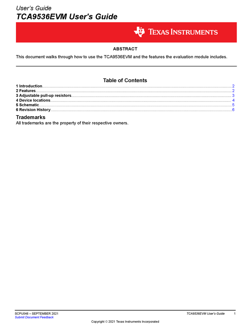 Texas Instruments TCA9536EVM User manual Texas Instruments TCA9536EVM User manual