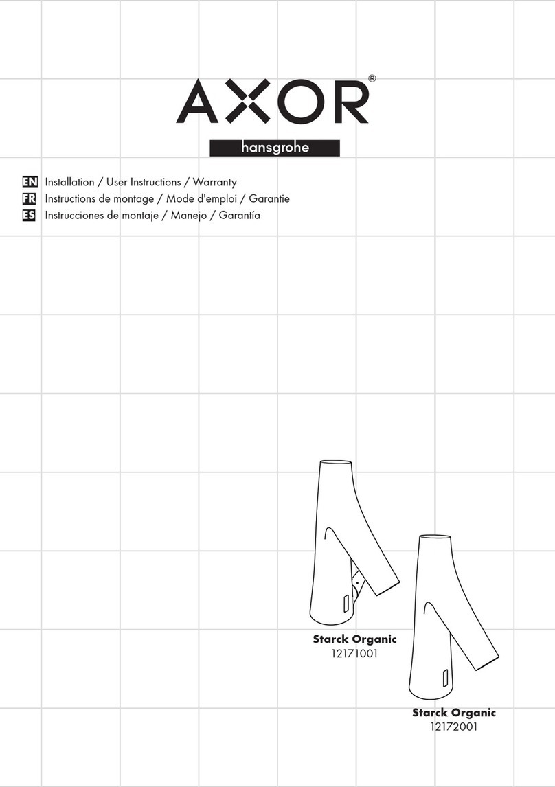 Hans Grohe Axor Starck Organic 12171001 Installation/User Instructions/Warranty Hans Grohe Axor Starck Organic 12171001 Installation/User Instructions/Warranty