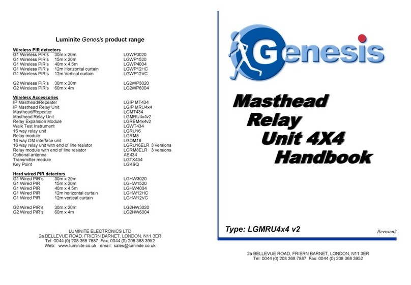 Luminite Genesis LGMRU4x4 Installation handbook