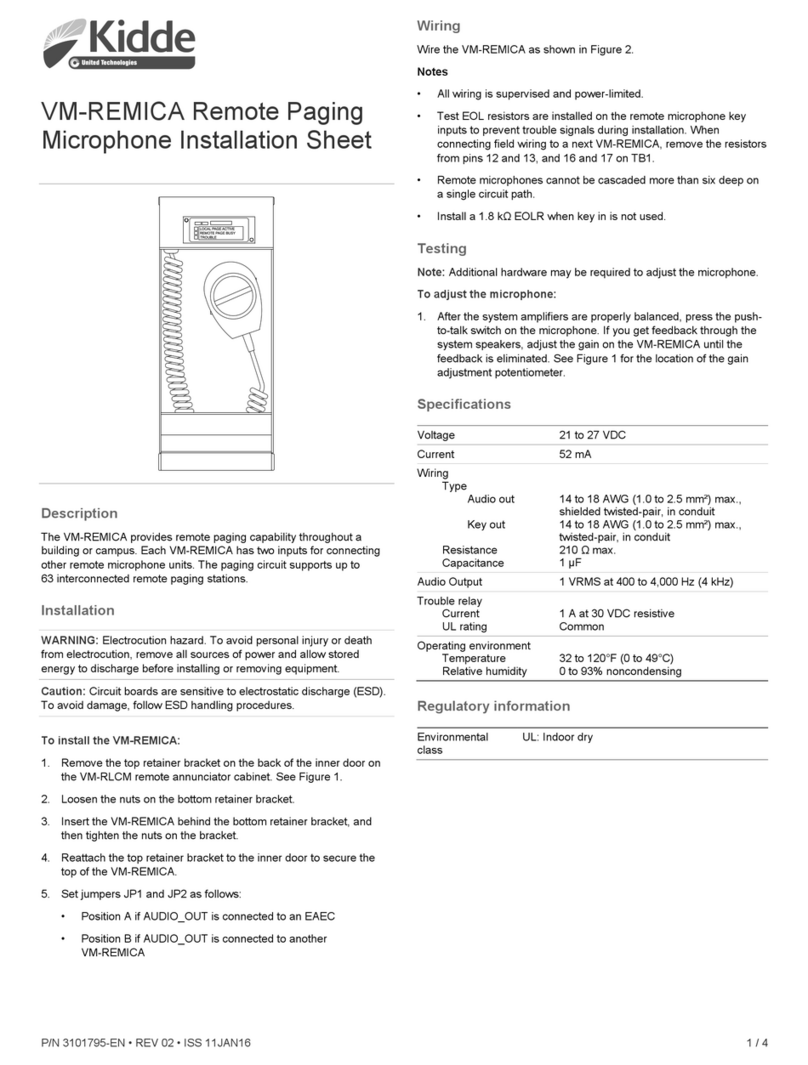 Kidde VM-REMICA Installation sheet
