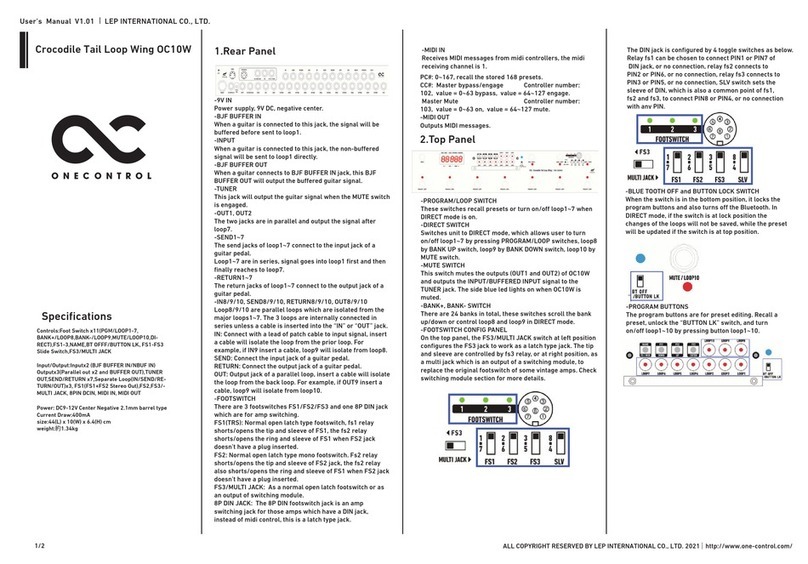 One Control OC10W user manual