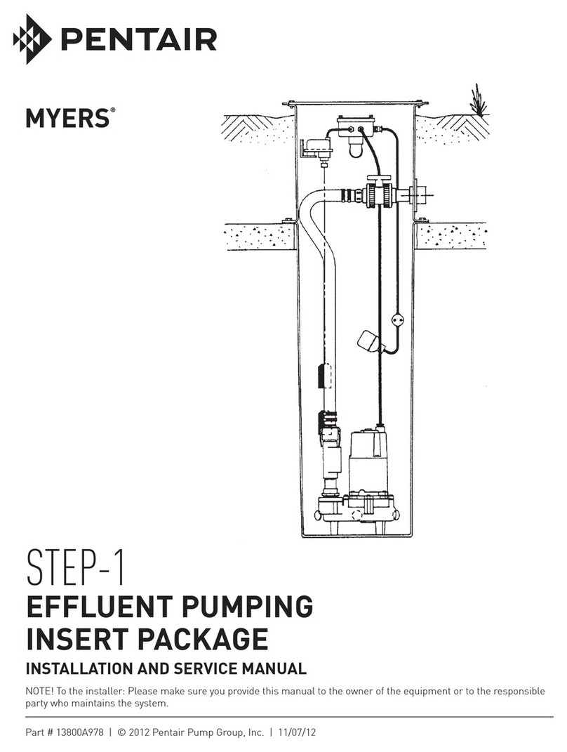 Pentair MYERS S25M1C Installation and service manual