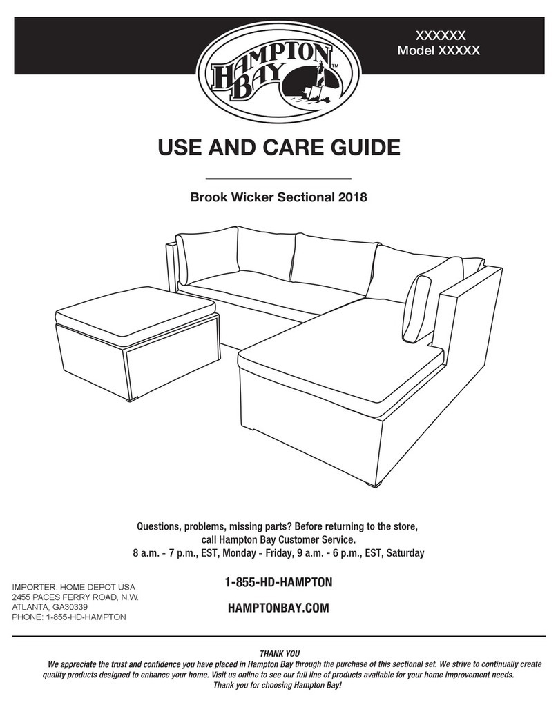 HAMPTON BAY Brook Wicker Sectional 2018 Use and care guide HAMPTON BAY Brook Wicker Sectional 2018 Use and care guide