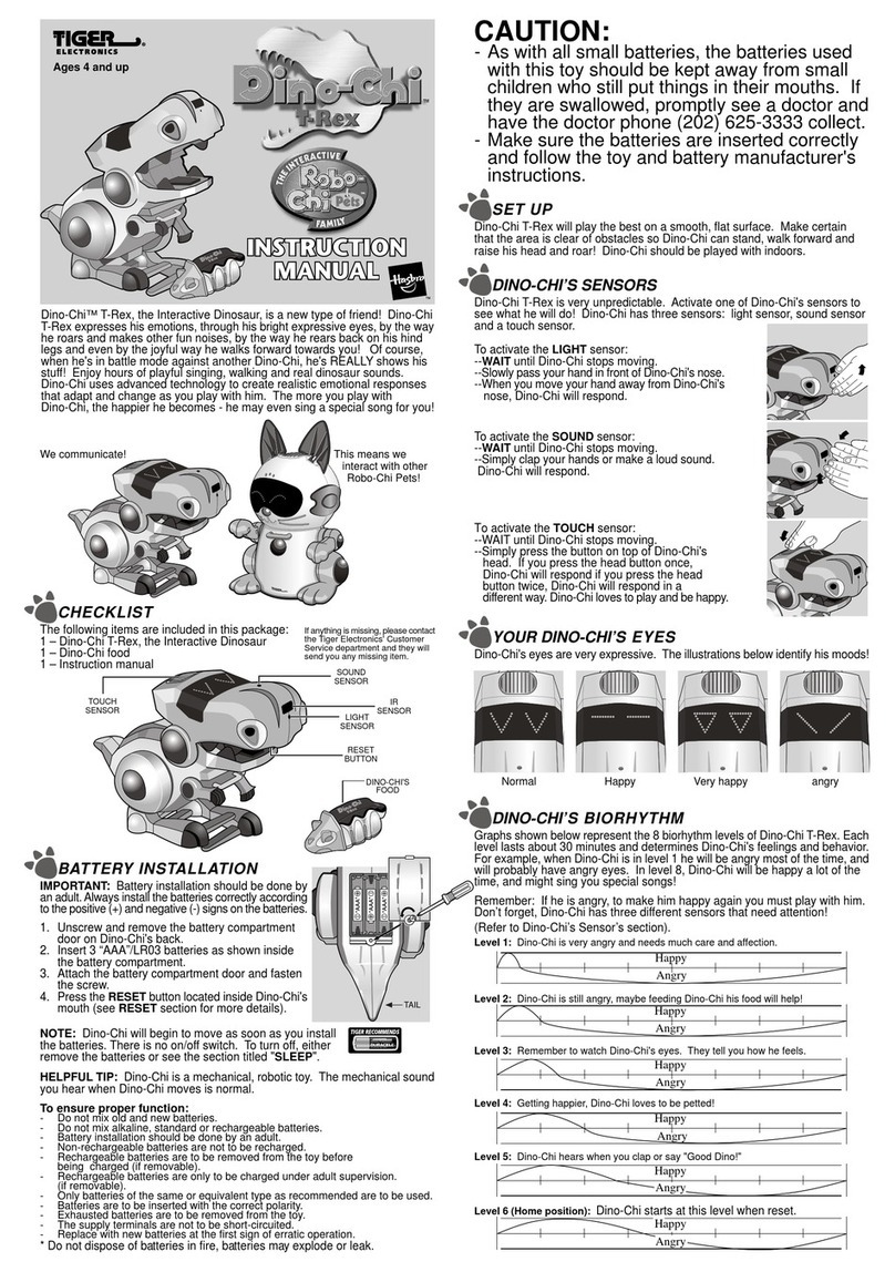 Hasbro TIGER ELECTRONICS Robo-Chi Pets Series instruction manual