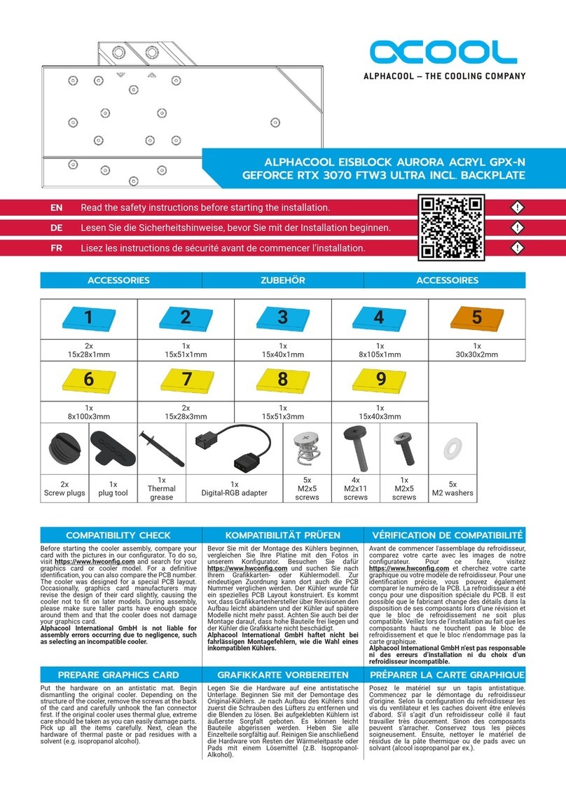 Alphacool Eisblock Aurora Acryl GPX-N Installation instructions