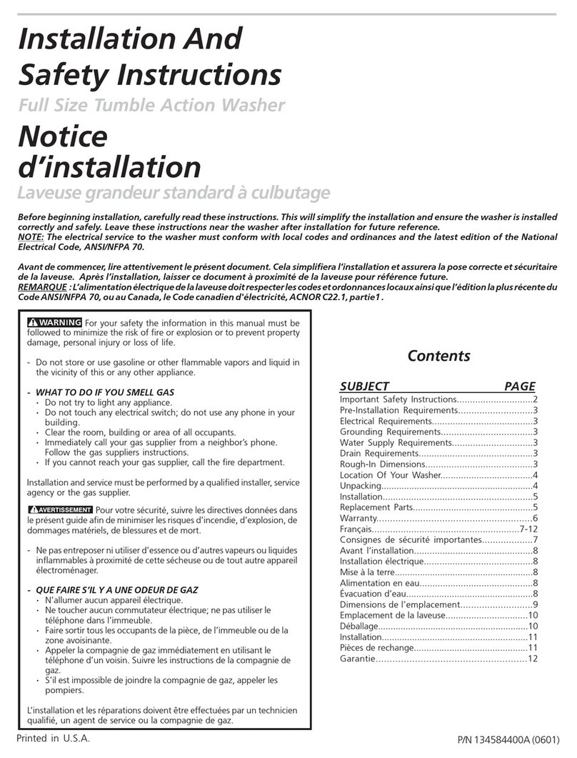 Frigidaire CTF140ES0 Manual