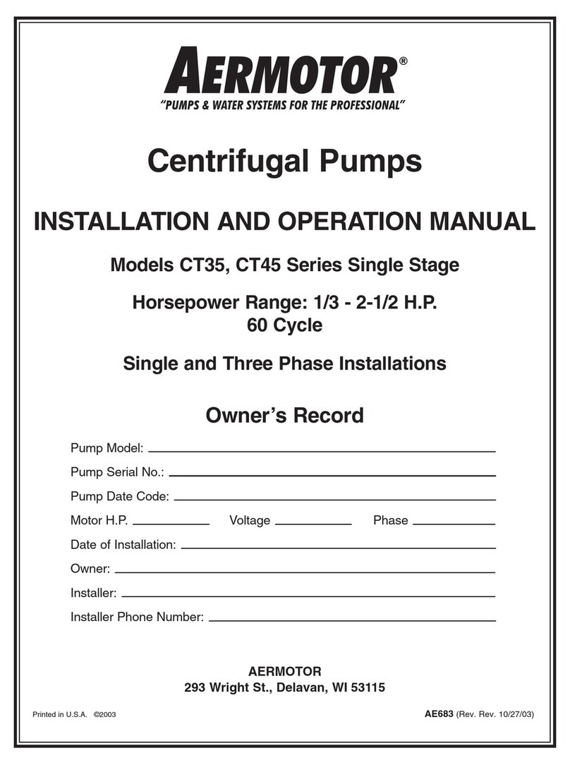 aermotor CT35 Series Installation and operation manual