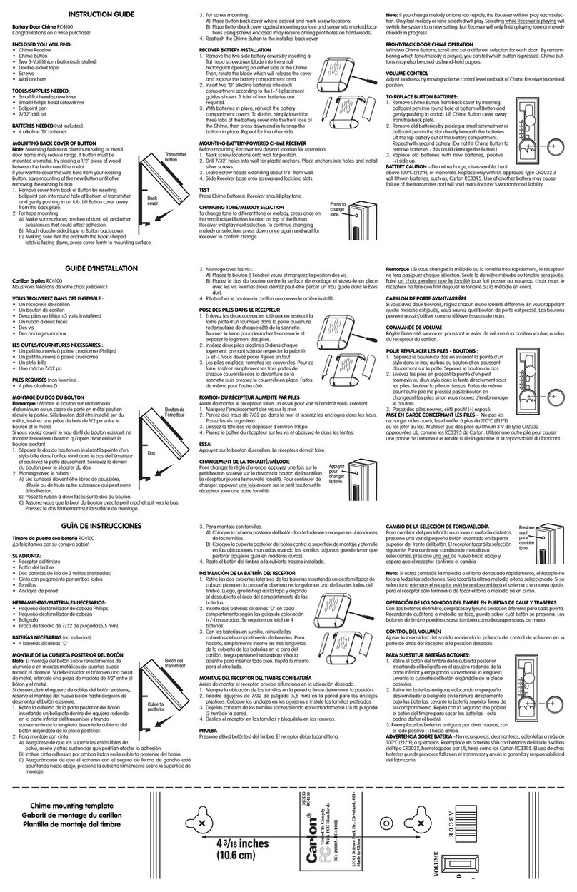 Carlon RC4100 Instruction guide