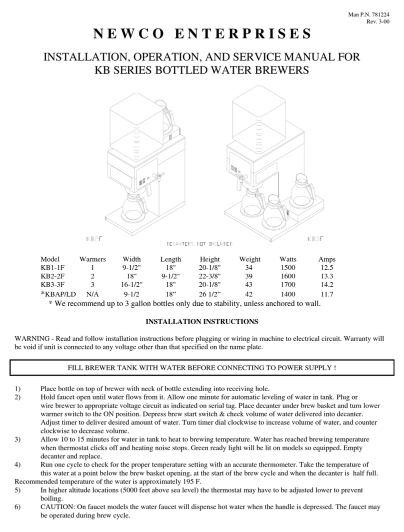 Newco KB Series Installation, operation and service manual Newco KB Series Installation, operation and service manual