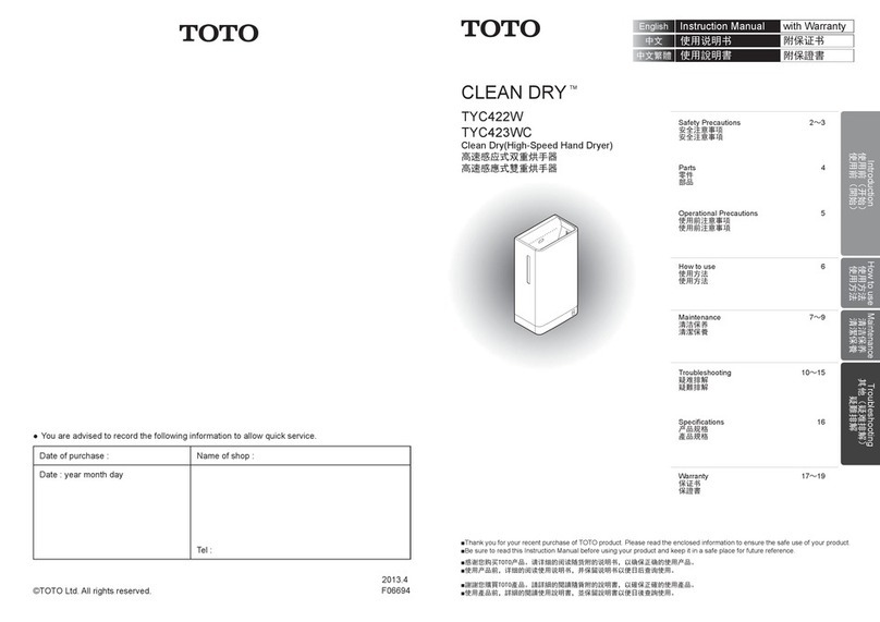 Toto CLEAN DRY TYC422W Guide