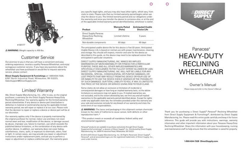 Direct Supply Panacea A6177 User manual
