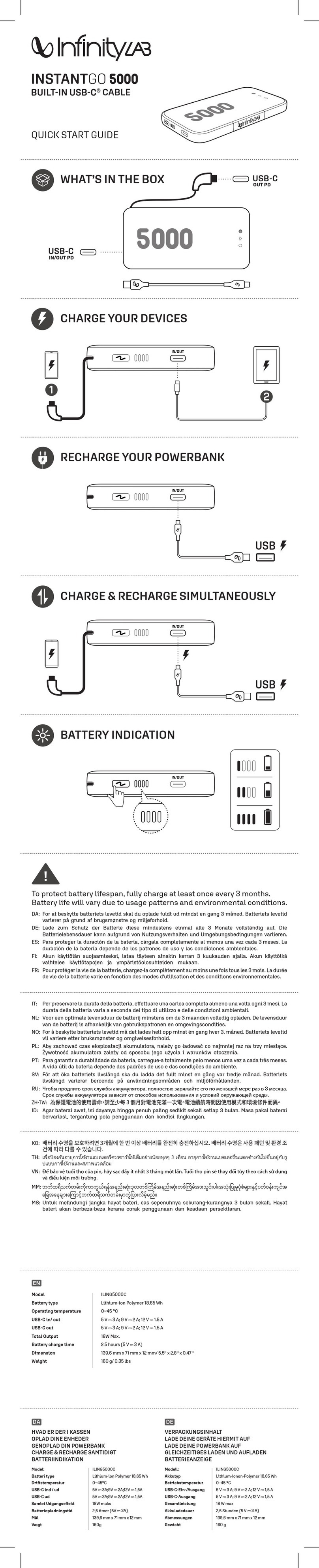 Infinity INSTANTGO 5000 quick start guide