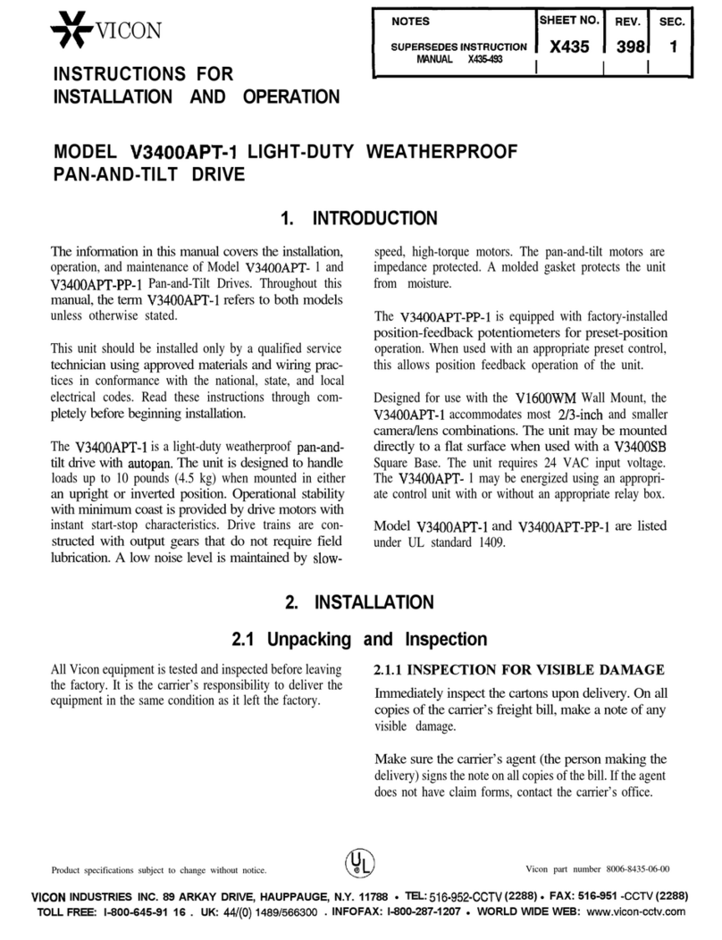 Vicon V3400APT-1 Programming manual