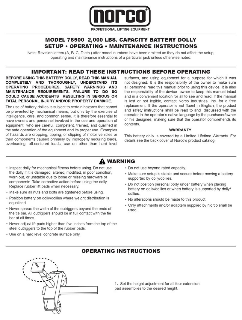 Norco 78500 Setup, operating, maintenance instructions