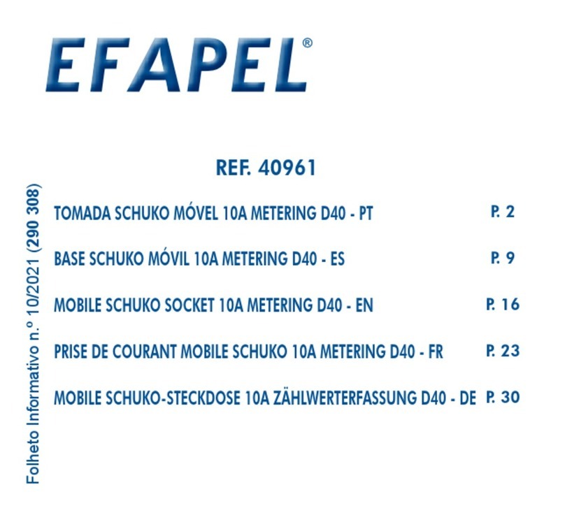 Efapel SCHUKO 40961 manual