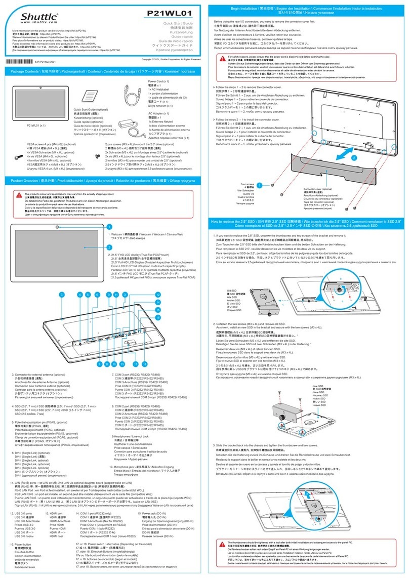 Shuttle P21WL01 User manual
