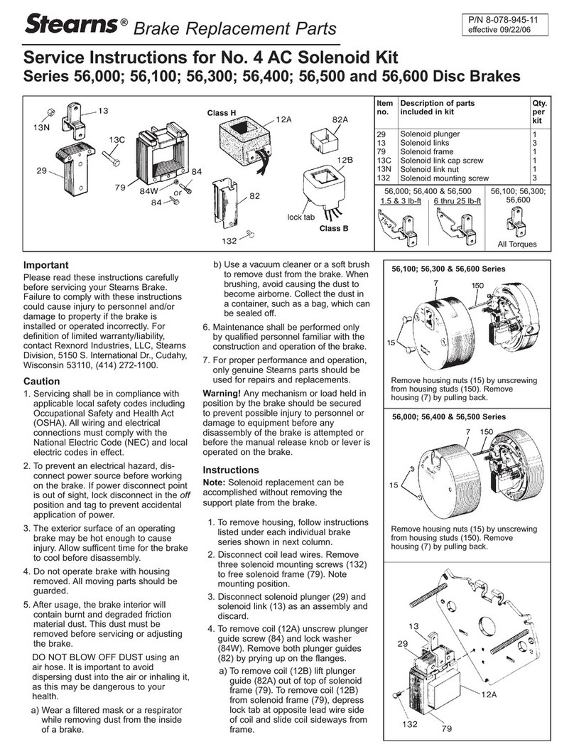 Stearns 56,000 Series Service instructions