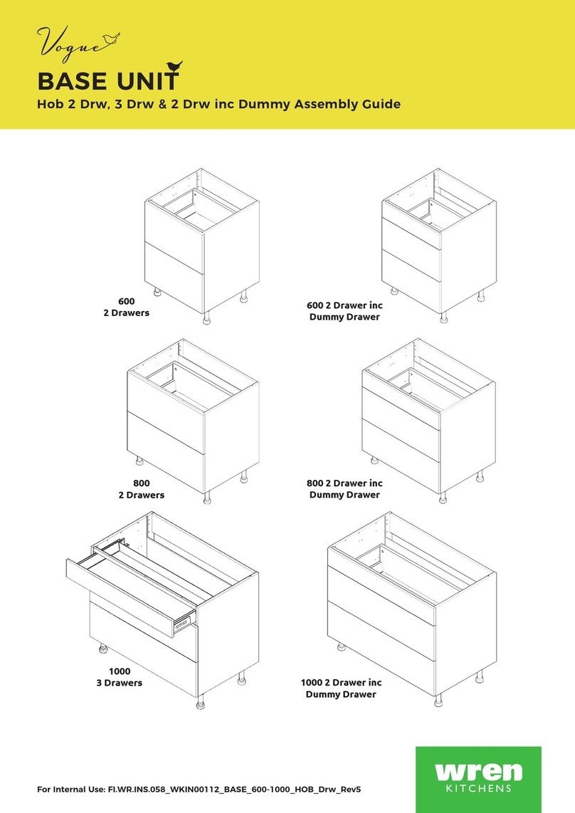 Wren Kitchens Vogue BASE UNIT 600 2 Drawers Dummy Assembly guide Wren Kitchens Vogue BASE UNIT 600 2 Drawers Dummy Assembly guide