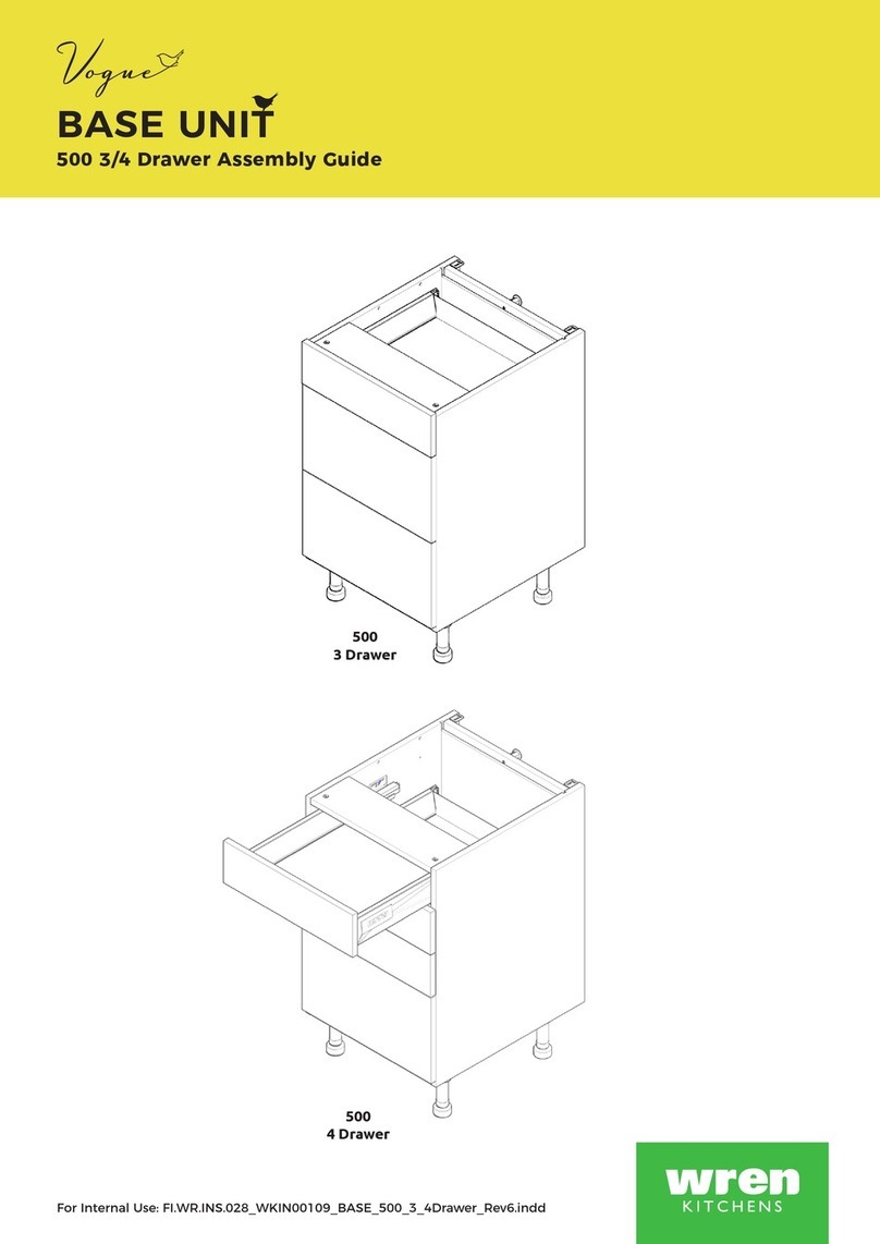Wren Kitchens Vogue BASE UNIT 500 3 Drawer User manual Wren Kitchens Vogue BASE UNIT 500 3 Drawer User manual