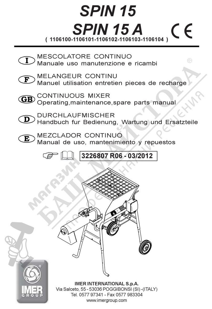 IMER SPIN 15 Operating, maintenance, spare parts manual