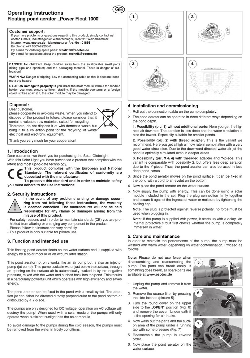 Solar Power Float 50 operating instructions Solar Power Float 50 operating instructions