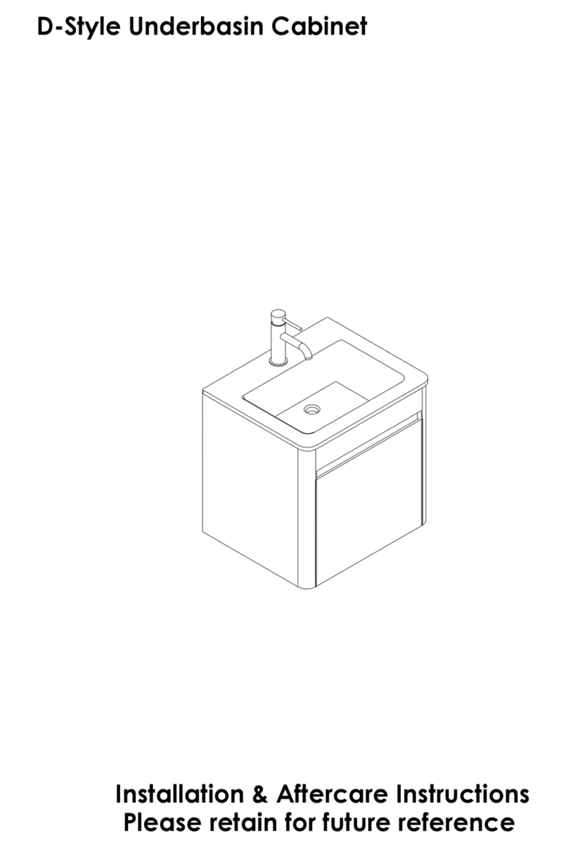 ABACUS D-Style Underbasin Cabinet Installation & Aftercare Instructions