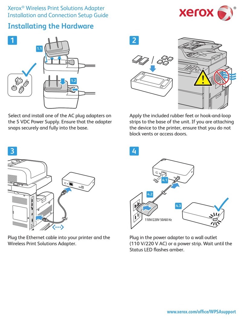Xerox Wireless Print Solutions Adapter Installation and connection guide