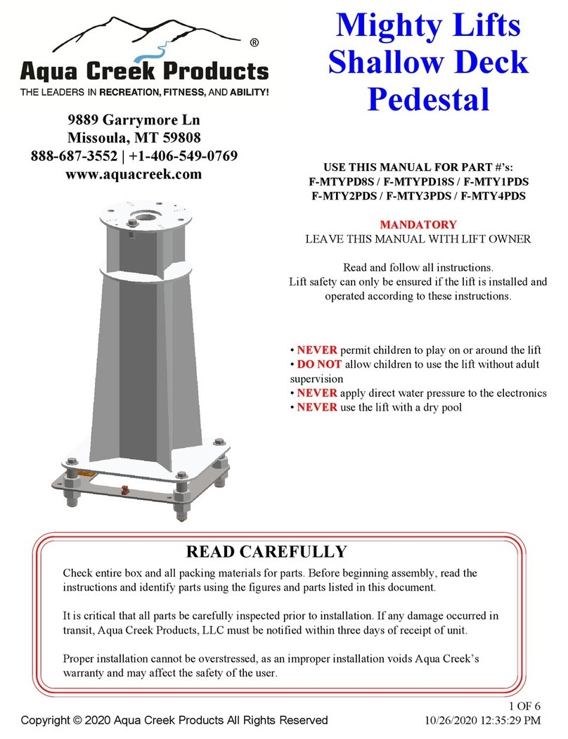 Aqua Creek Products F-MTYPD8S manual